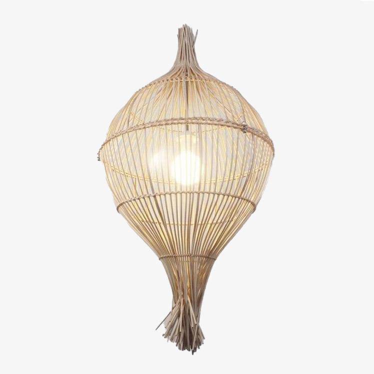 Rustieke LED-hanglamp met rotan lampenkap Rui