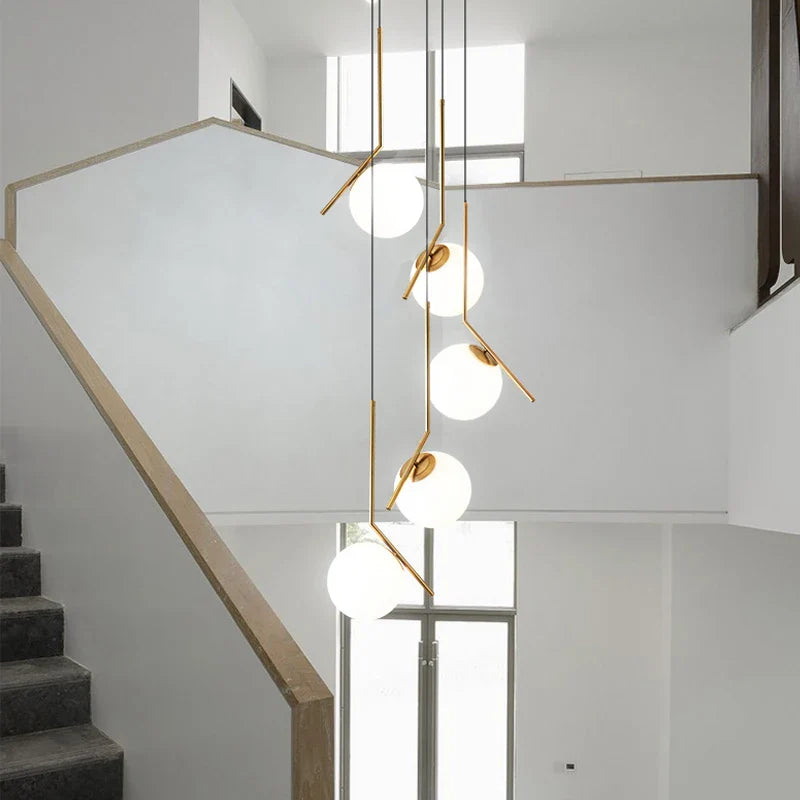 moderne noordse glazen kroonluchter voor interieurdecoratie