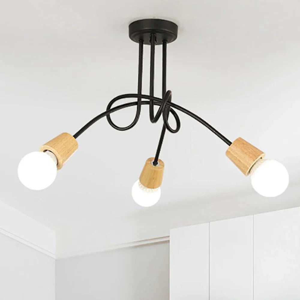Vintage metalen kroonluchter met modern ontwerp
