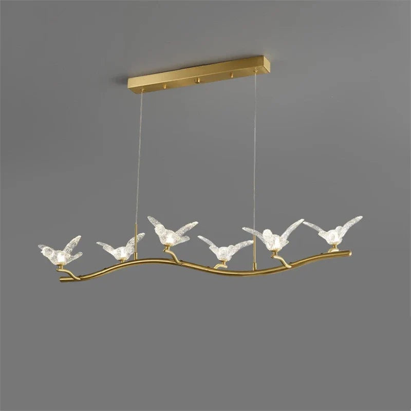 moderne luxe kristallen kroonluchter met led-vogel lamp