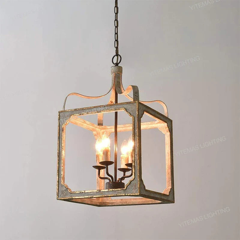 Vintage houten kroonluchters voor lofts