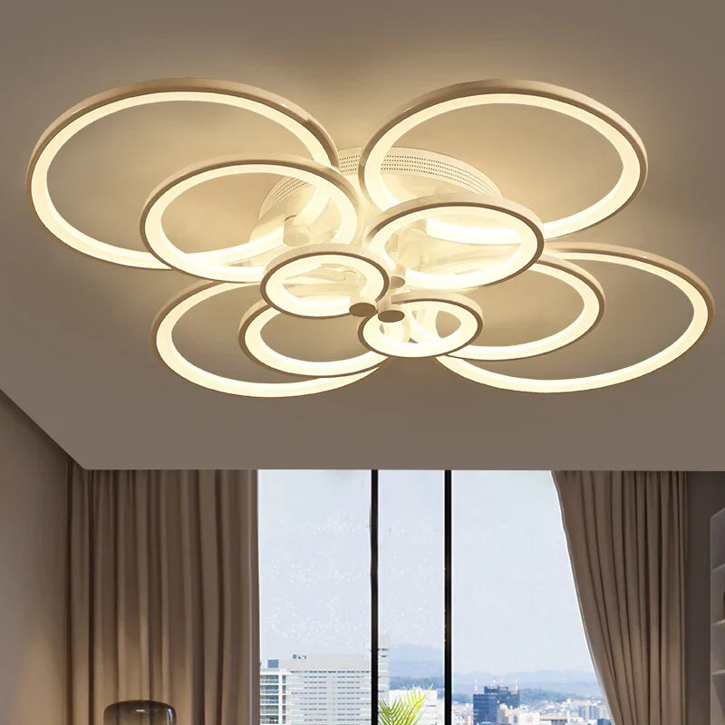 Moderne design kroonluchter met lichte cirkels