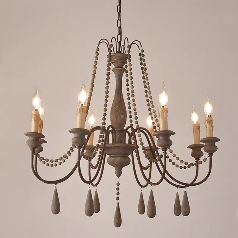 Grijze houten Scandinavische hanglamp