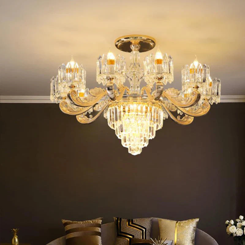 kristallen kroonluchter voor elegante en verfijnde binnenverlichting