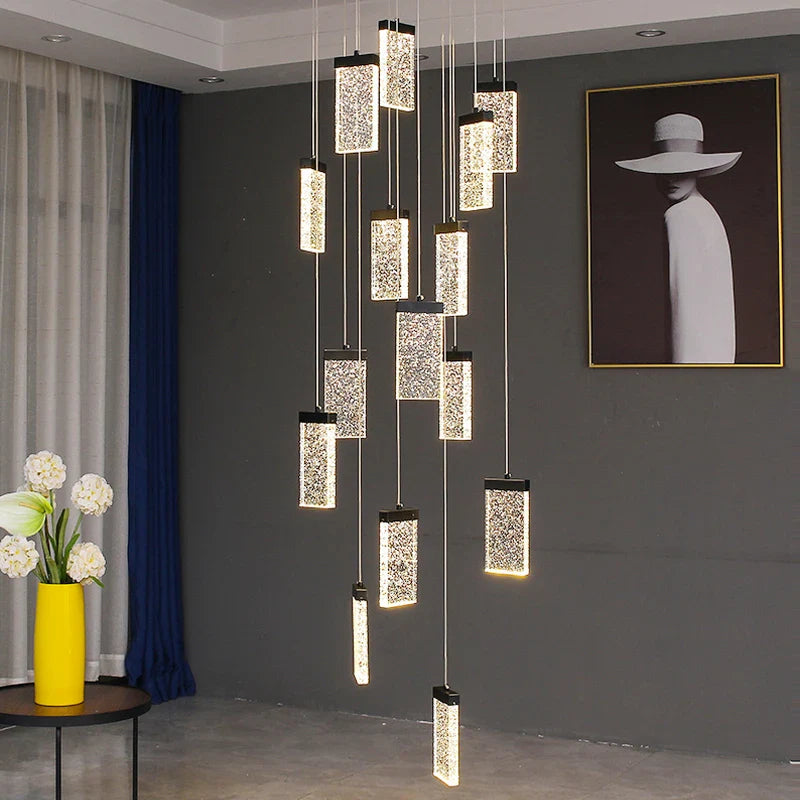 heldere design kristallen kroonluchter voor trap en interieurdecoratie