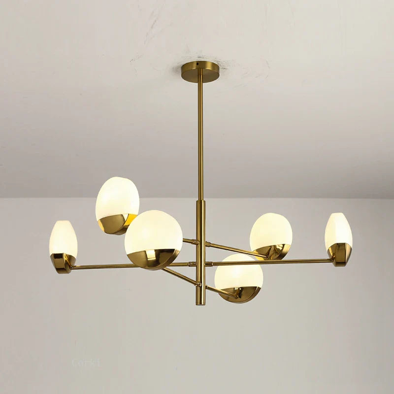 moderne glazen led-kroonluchter creatief design voor elegant interieur