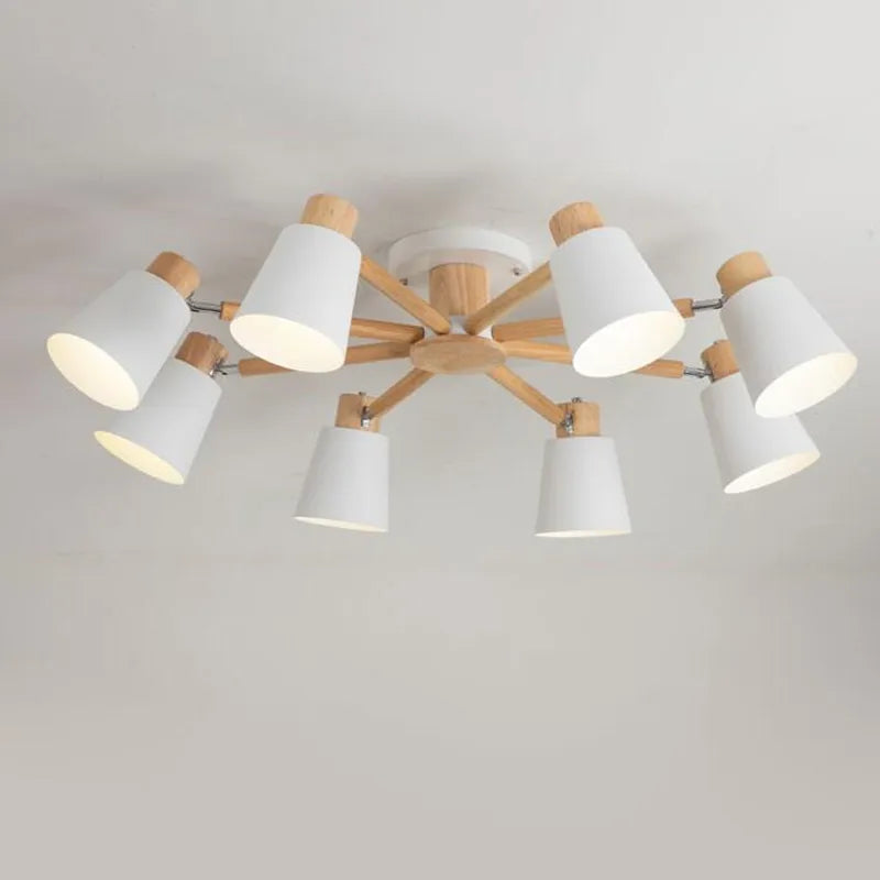 Elegante noordelijke houten kroonluchter