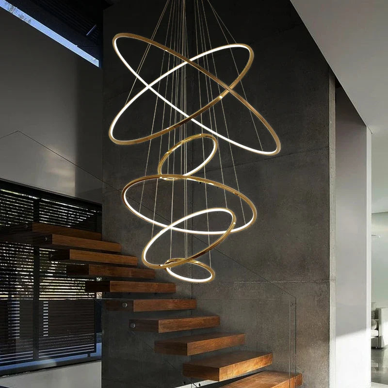 noordse gouden cirkel hanglamp voor decoratieve binnenverlichting