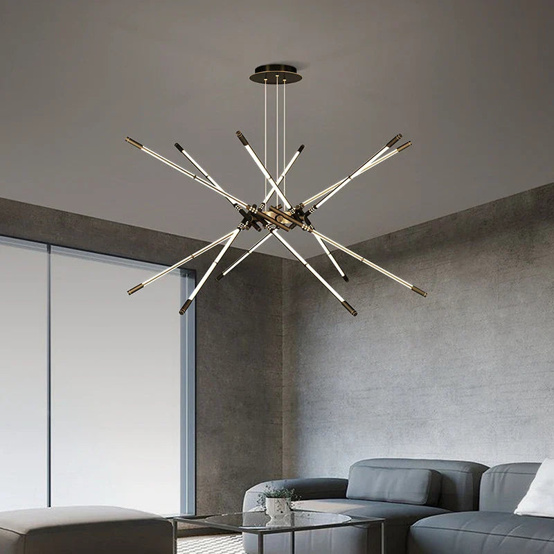 eenvoudige moderne luxe koperen hangkroonluchter