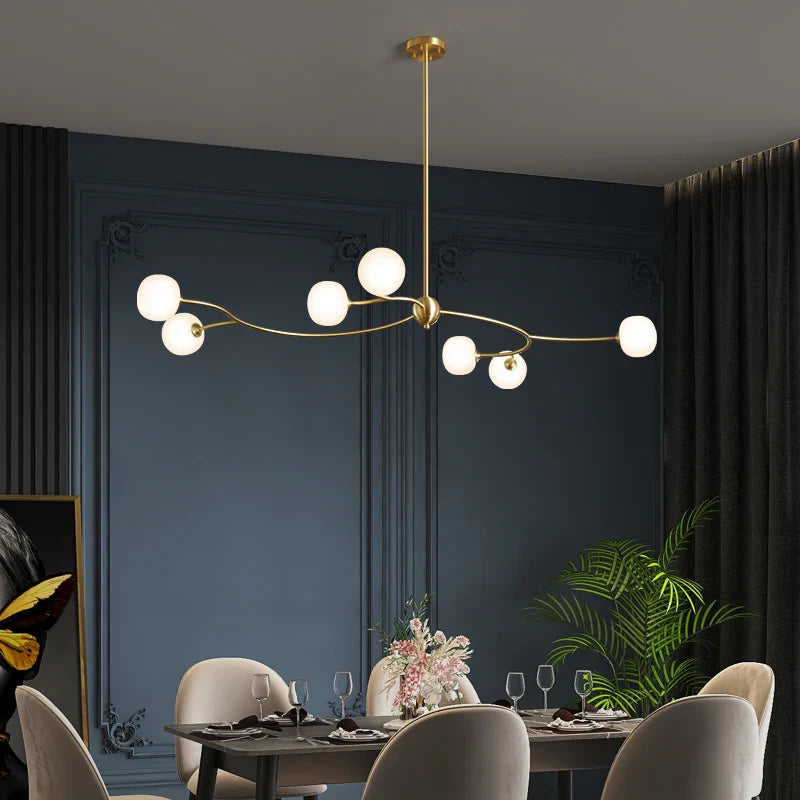 koperen restaurant kroonluchter met modern design sfeer voor interieur