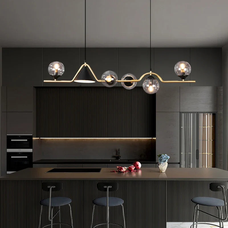 Moderne verlichte glazen kroonluchter
