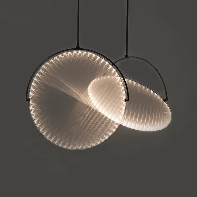 minimalistische moderne noordse hanglamp met decoratieve stoffen lampen
