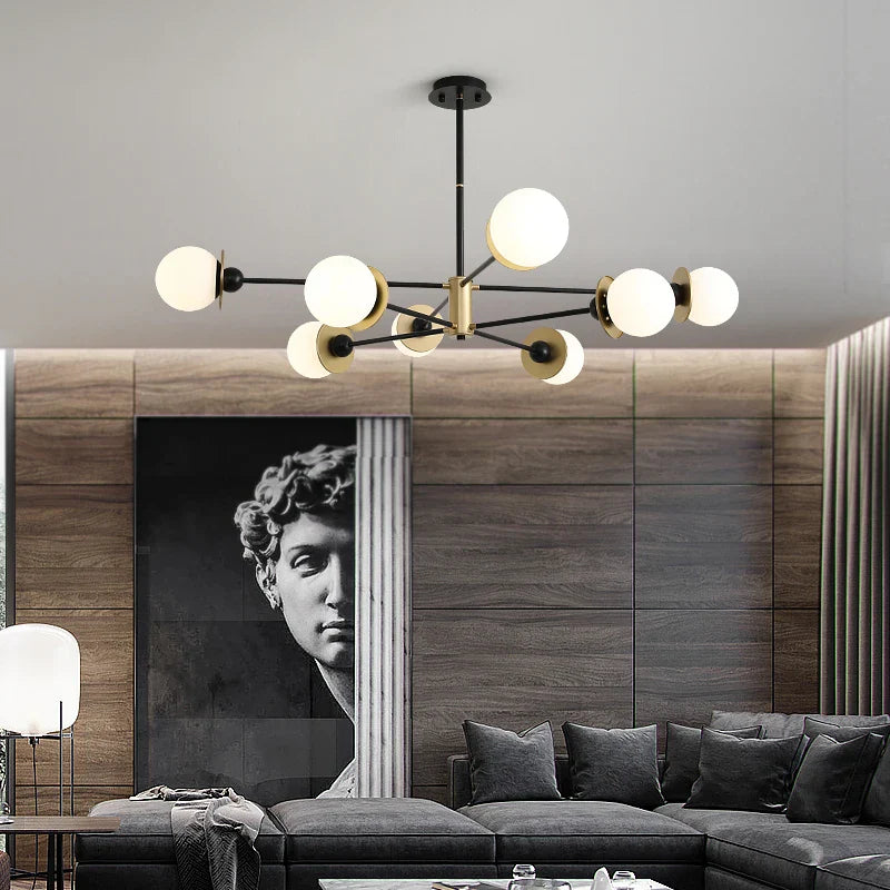 moderne glazen bol kroonluchter voor decoratieve binnenverlichting