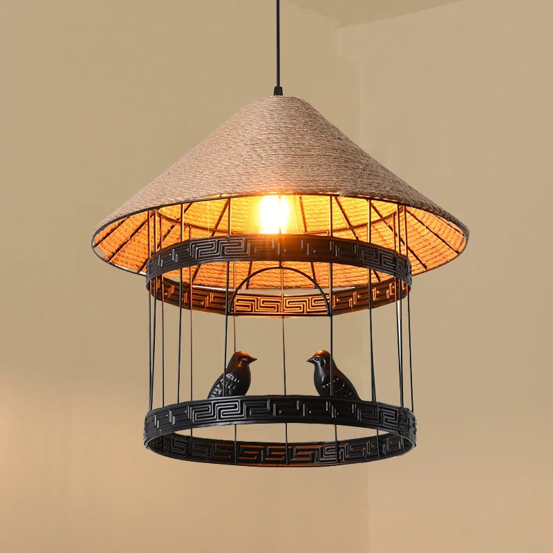 hanglamp vogelkooi lampenkroonluchter industriële loft stijl