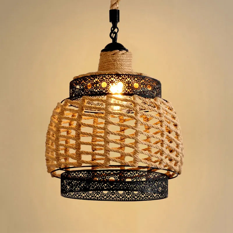 Verstelbare moderne vintage hennep kroonluchter