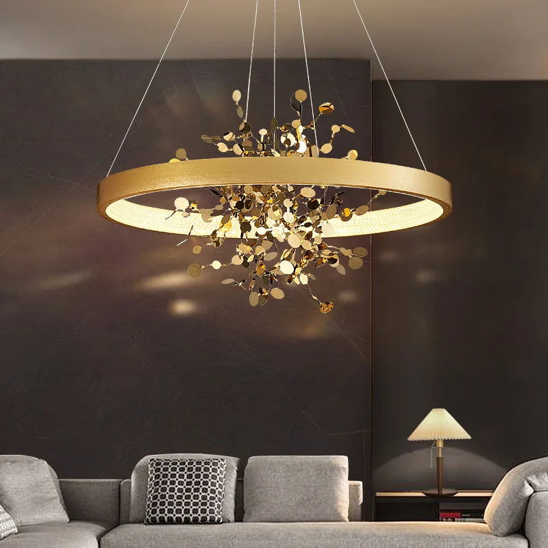 moderne luxe koperen led hanglamp voor hotel