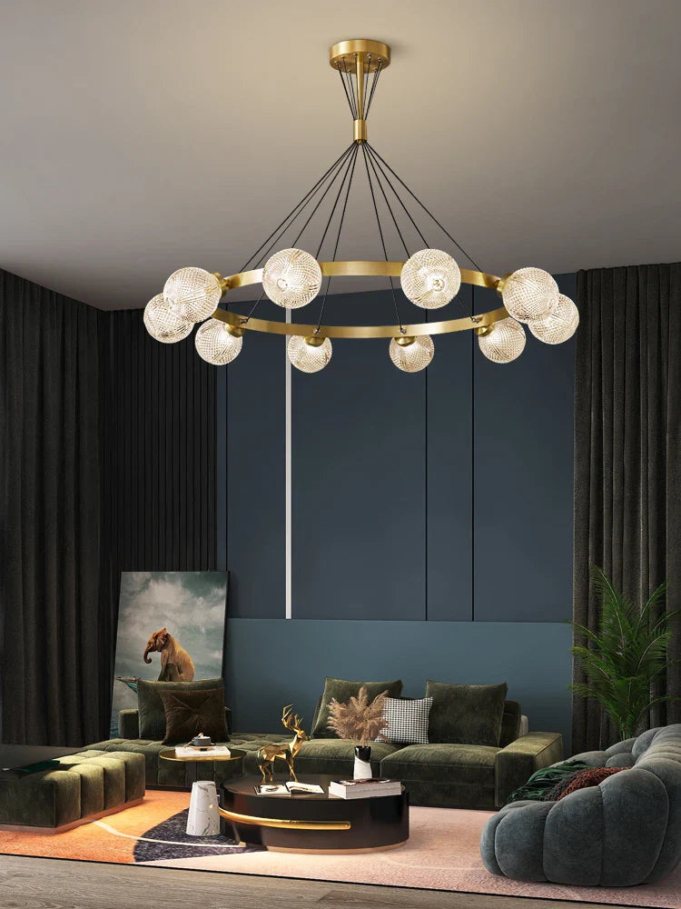 koperen postmoderne kroonluchter Scandinavisch design voor elegante verlichting