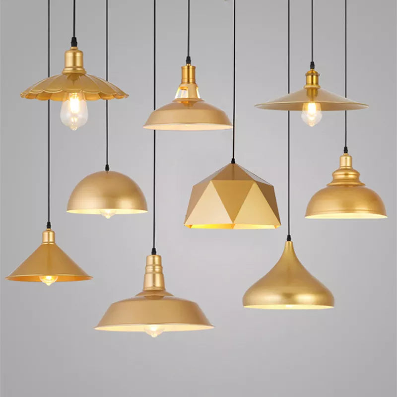Elegant retro gouden Scandinavische hanglamp