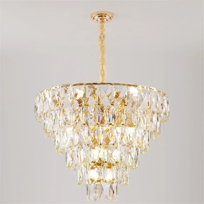 Ronde Elegante Kristallen Kroonluchter met Licht