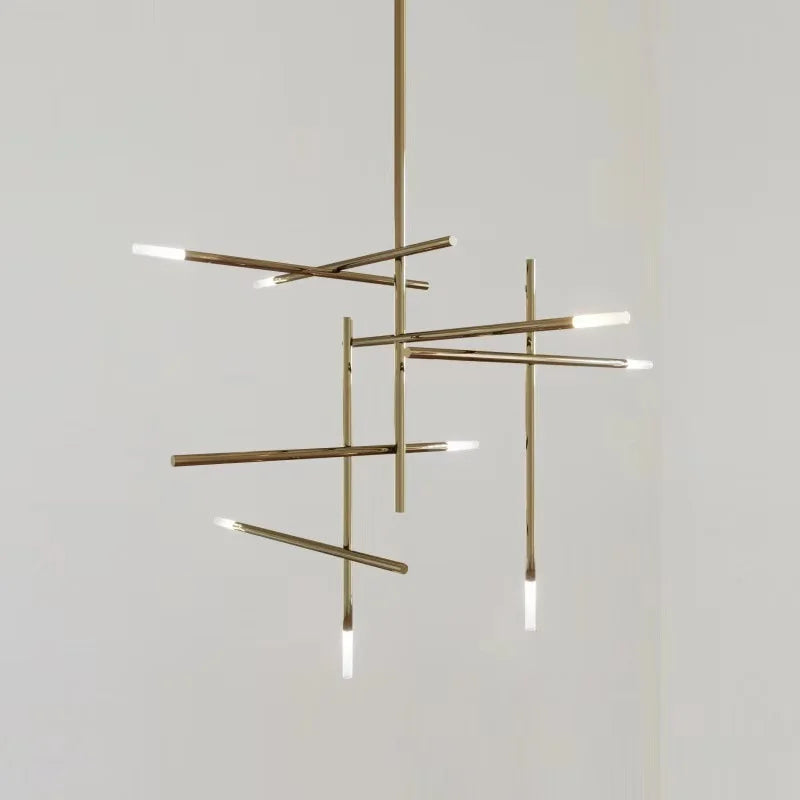 luxe postmoderne gouden led kroonluchter voor hotel en restaurant