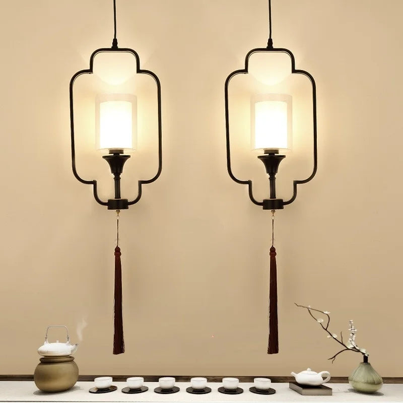 moderne eenvoudige Chinese kroonluchter met hangende led-lampen