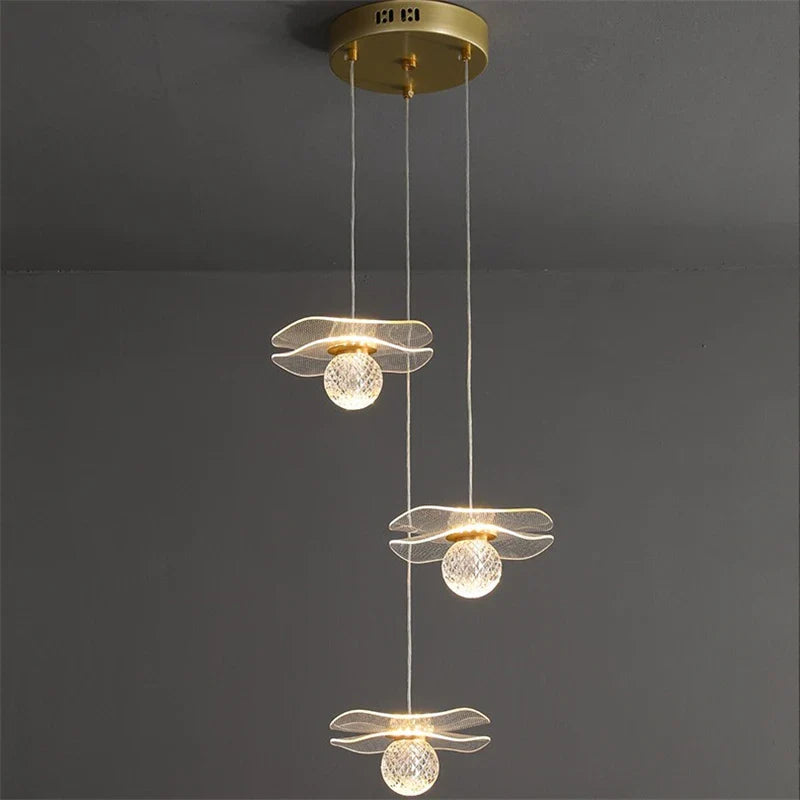 Moderne koperen lotus LED kroonluchter