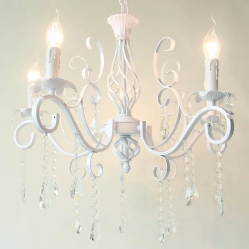 vintage kroonluchter van kristal en smeedijzer voor elegante verlichting