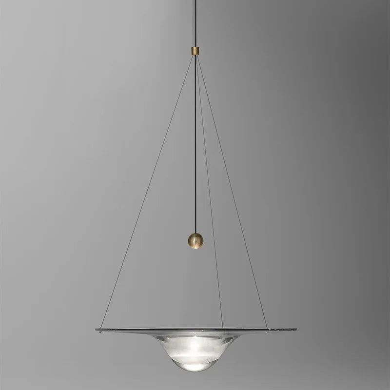 ufo hanglamp van glas postmodern minimalistisch noordse art deco