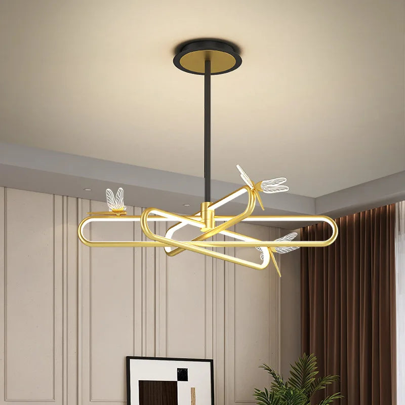 luxe moderne intrekbare noordse libelle led hanglamp