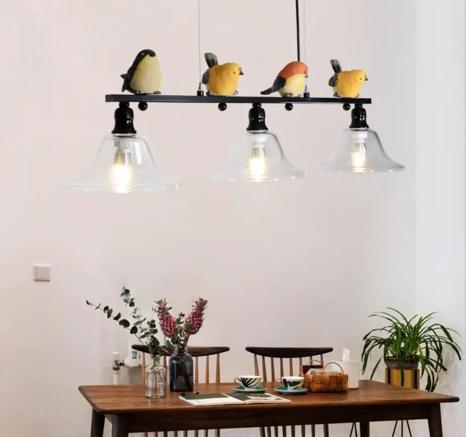 moderne noordse stijl kroonluchter met 3 creatieve artistieke vogels