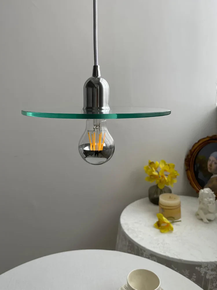 retro heldere glazen hangende kroonluchter voor café bar decoratie