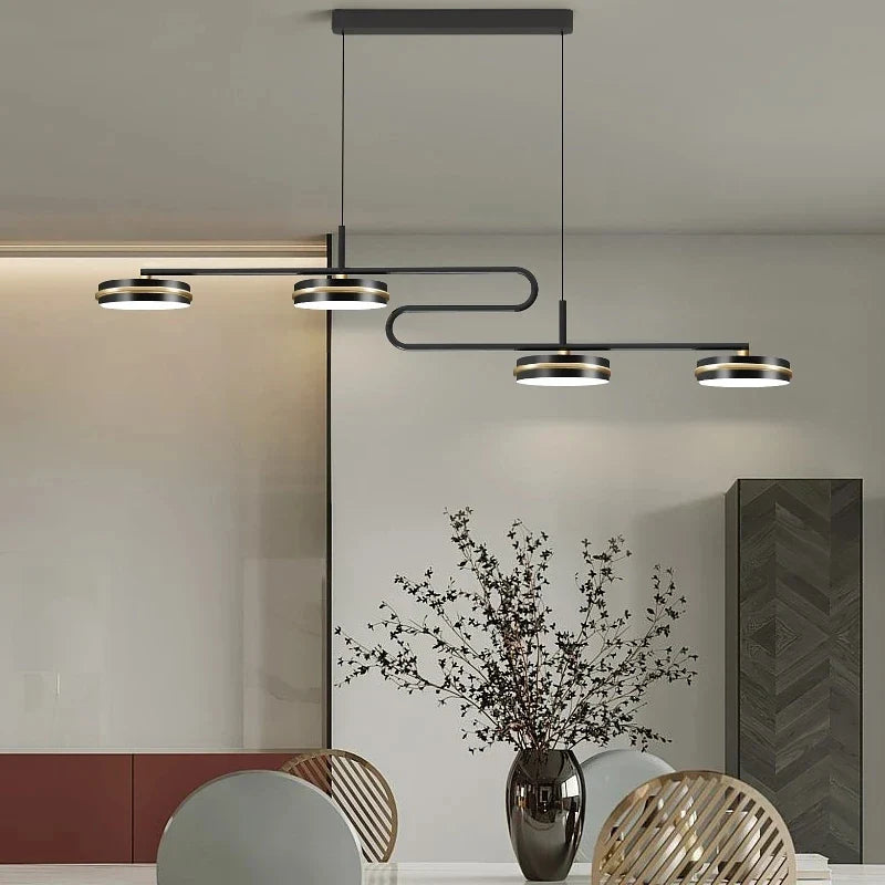 Moderne strakke design kroonluchter verlicht