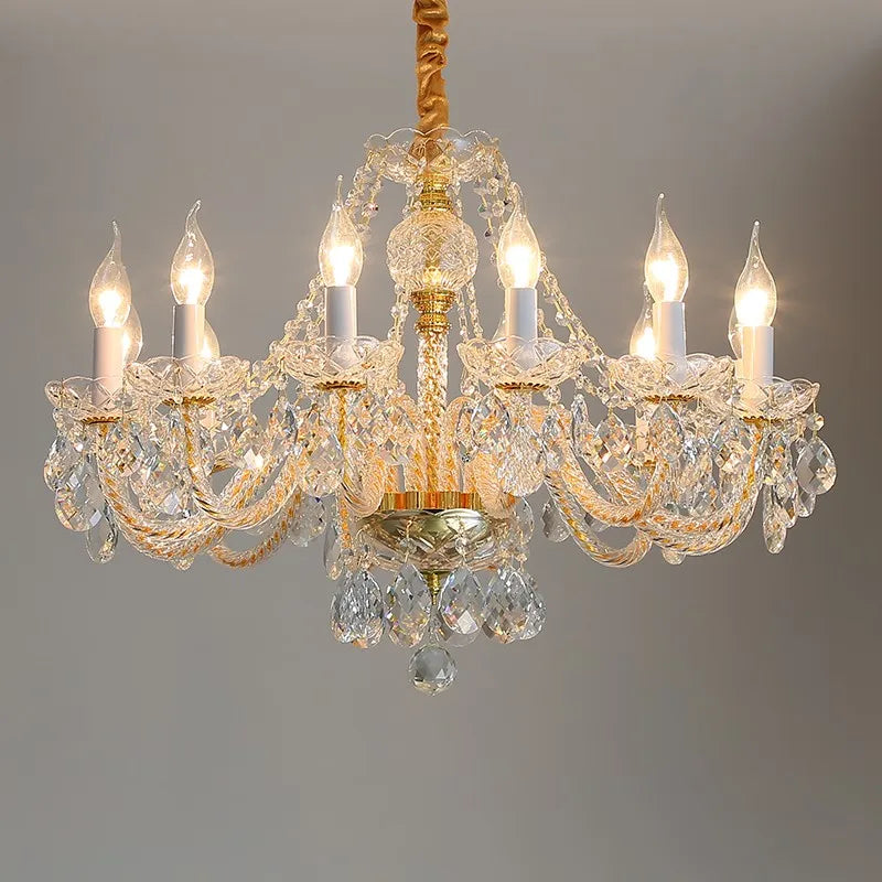 gouden kristallen kroonluchter voor elegante binnenhuisdecoratie