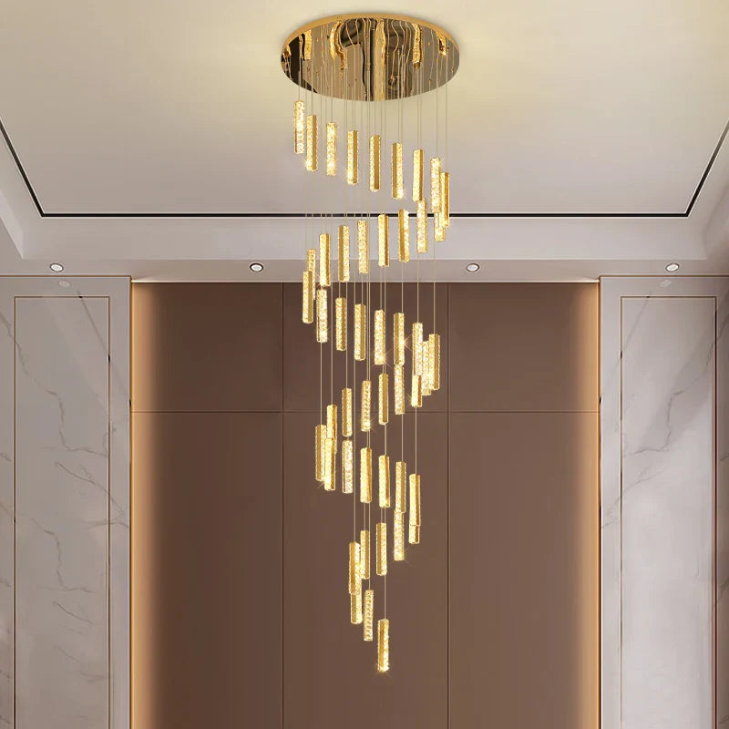 gouden kristallen led-hanglamp voor elegante en verfijnde binnenverlichting