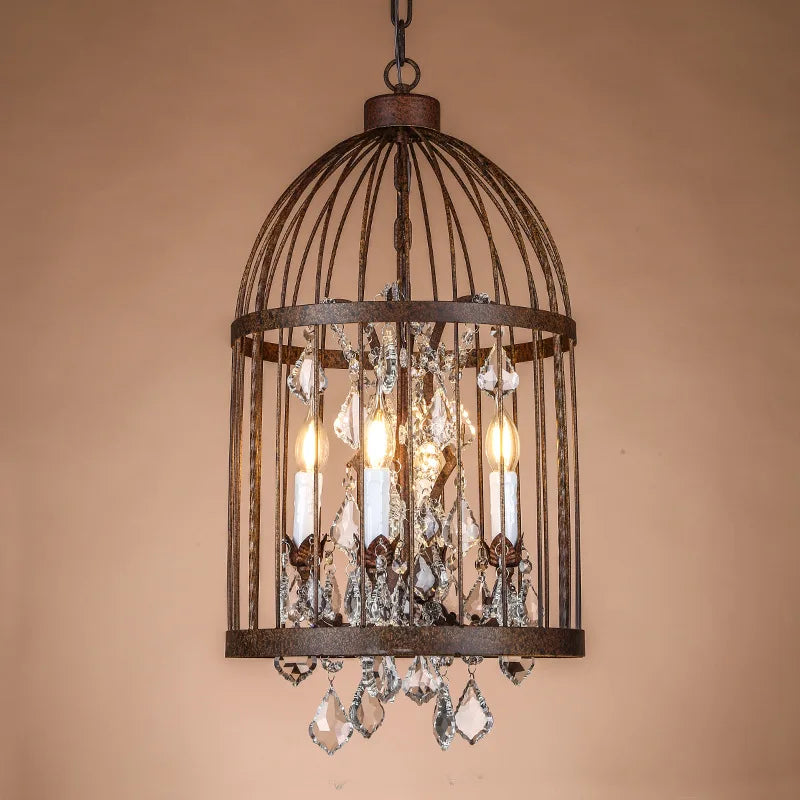 Lichtgevende retro kroonluchter van gesmeed ijzer