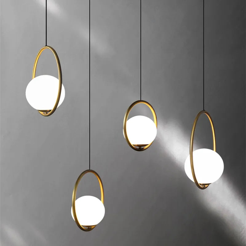 retro LED glazen kroonluchter voor binnenhuisdecoratie