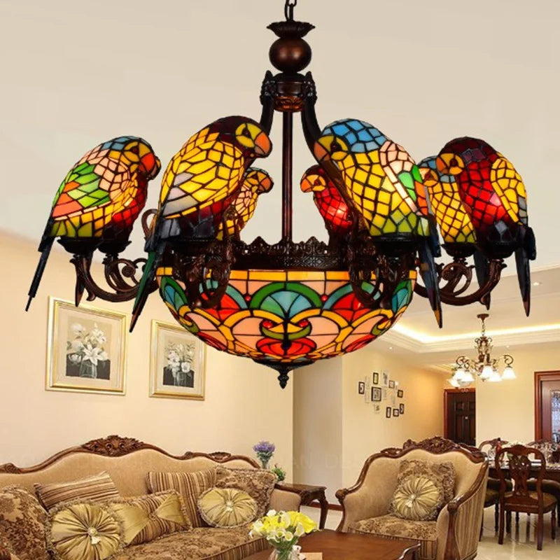 hangende papegaai kroonluchter creatieve lamp voor bar en club