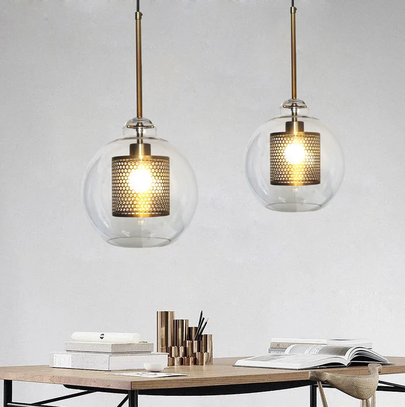 industriële retro glazen bol hanglamp voor loft, hotel, restaurant