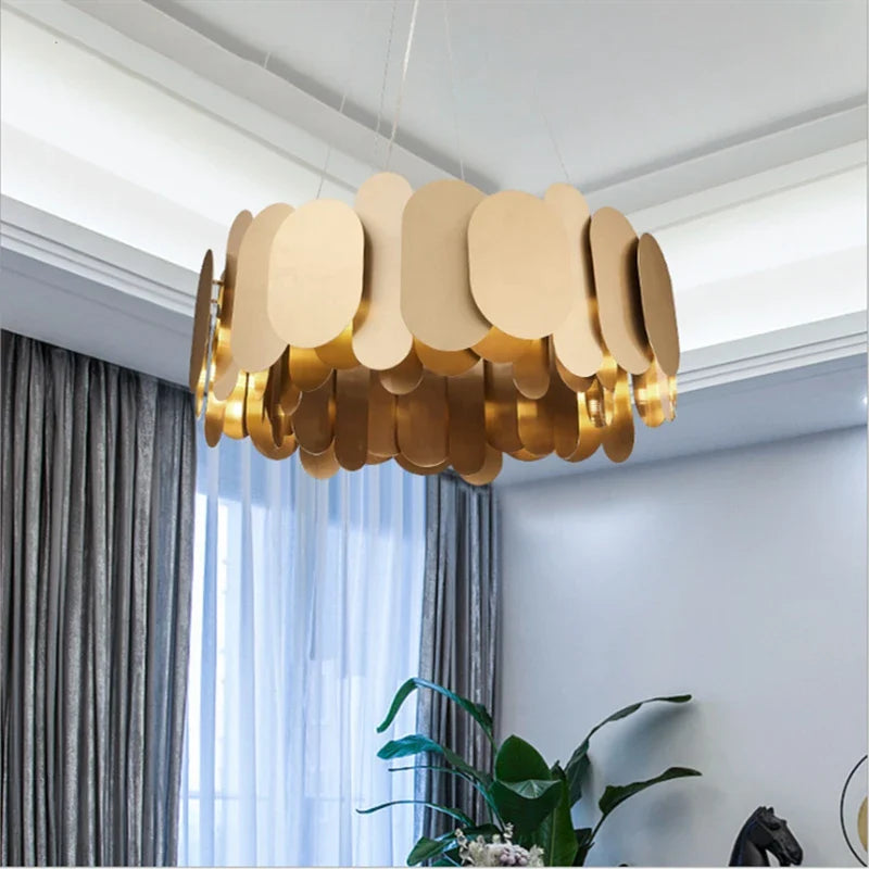 Scandinavische paneelkroonluchter met design voor moderne binnenhuisdecoratie