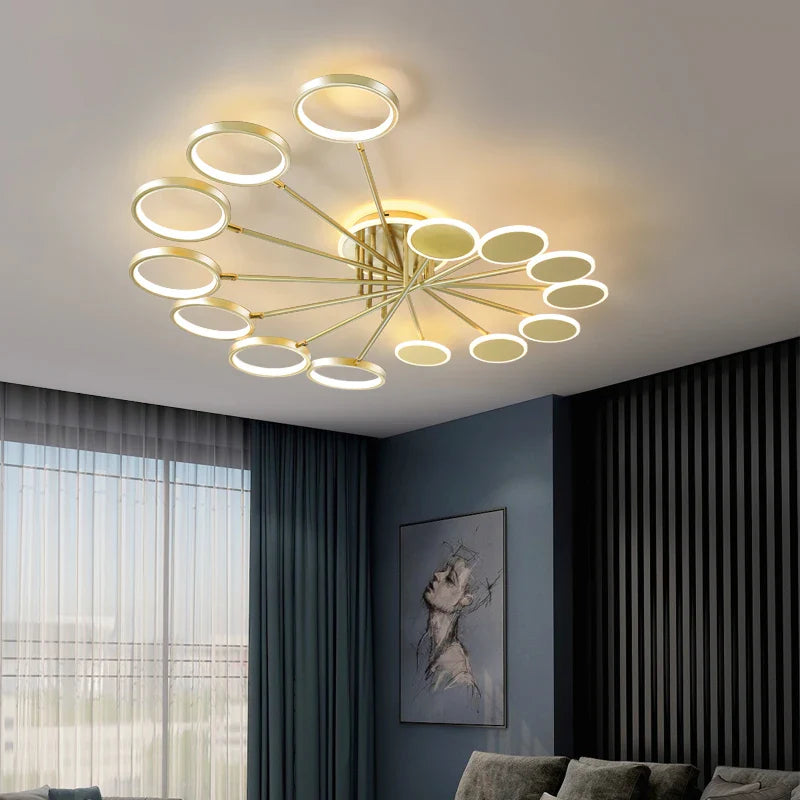 Creatieve kroonluchter die designruimtes verlicht