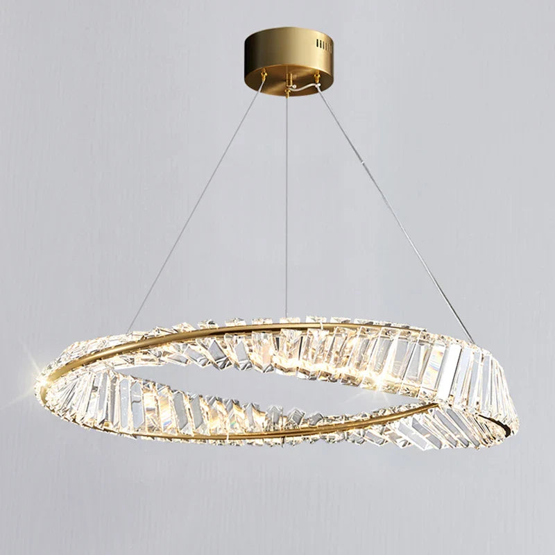 luxe moderne kristallen kroonluchter ringlamp hanglamp