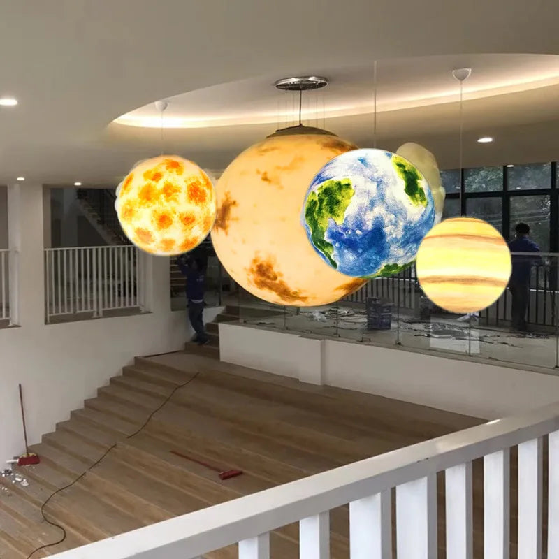 moderne acryl kroonluchter in planeet- en maanvorm