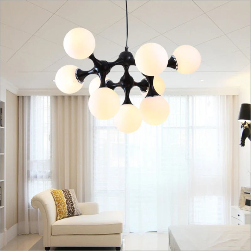 moderne glazen kroonluchter met art adn design voor interieur