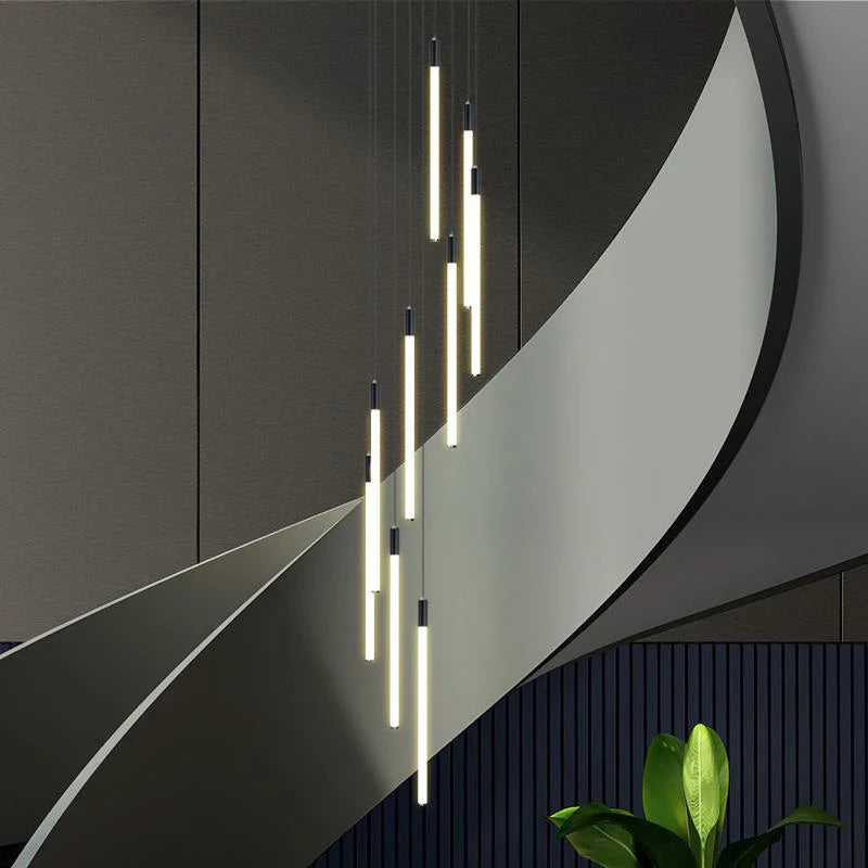 moderne led-kroonluchter voor spiraalvormige binnenverlichting