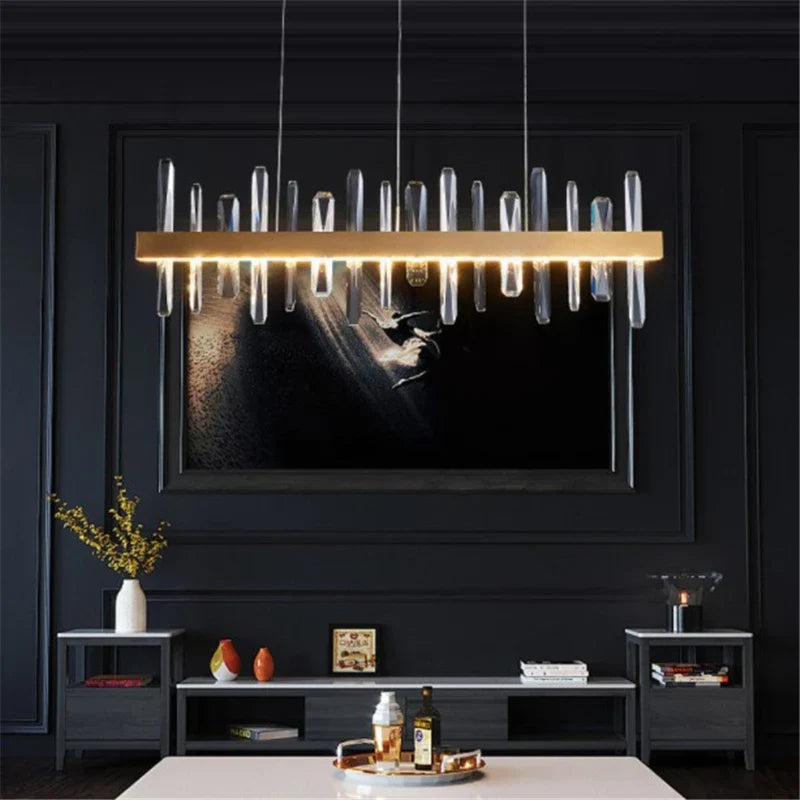 k9 kristallen kroonluchter in art deco design met led-verlichting