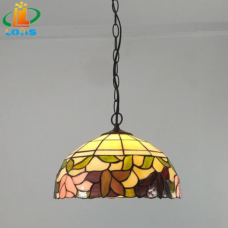 Begonia bloem kroonluchter in Amerikaanse stijl Tiffany lamp decoratieve verlichting