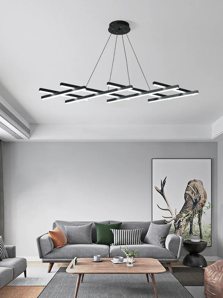 minimalistische moderne led hanglamp met creatieve lichtstrips