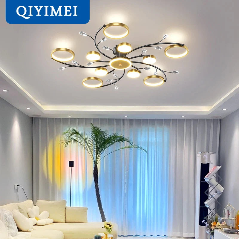 moderne led-kristallen kroonluchter voor binnenverlichting