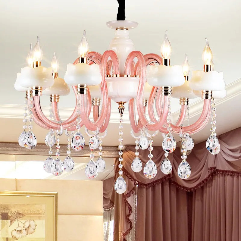 moderne kristallen kroonluchter met creatieve led-verlichting