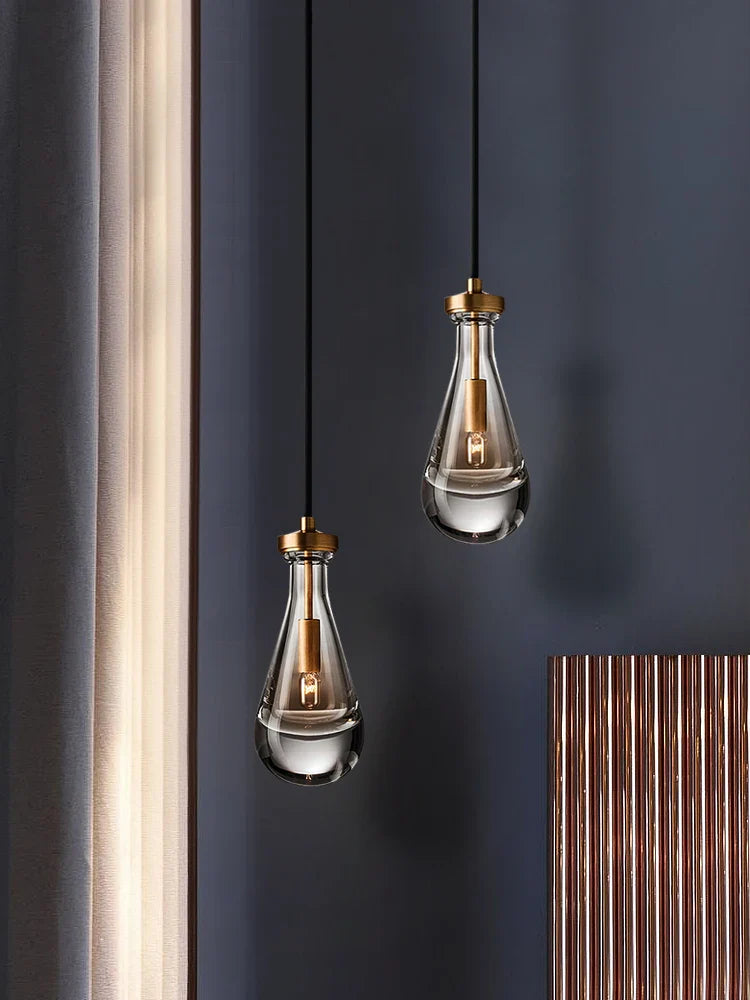 moderne eenvoudige luxe koperen glazen kroonluchter met enkele kop